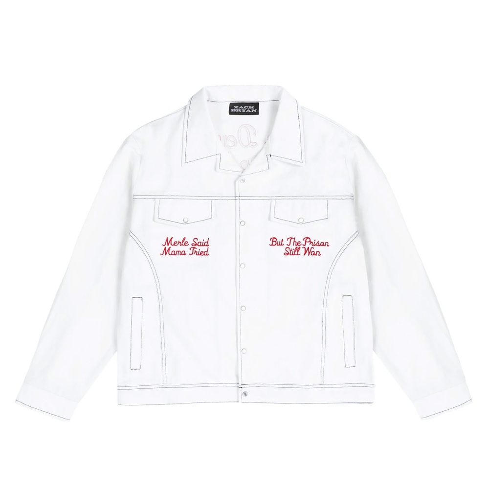 Zach Bryan White Denim Jacket *Brand New*